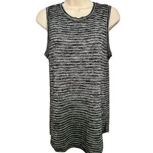 ATHLETA | Women’s Breezy Loose Tank, Black/White Stripe, Size Small